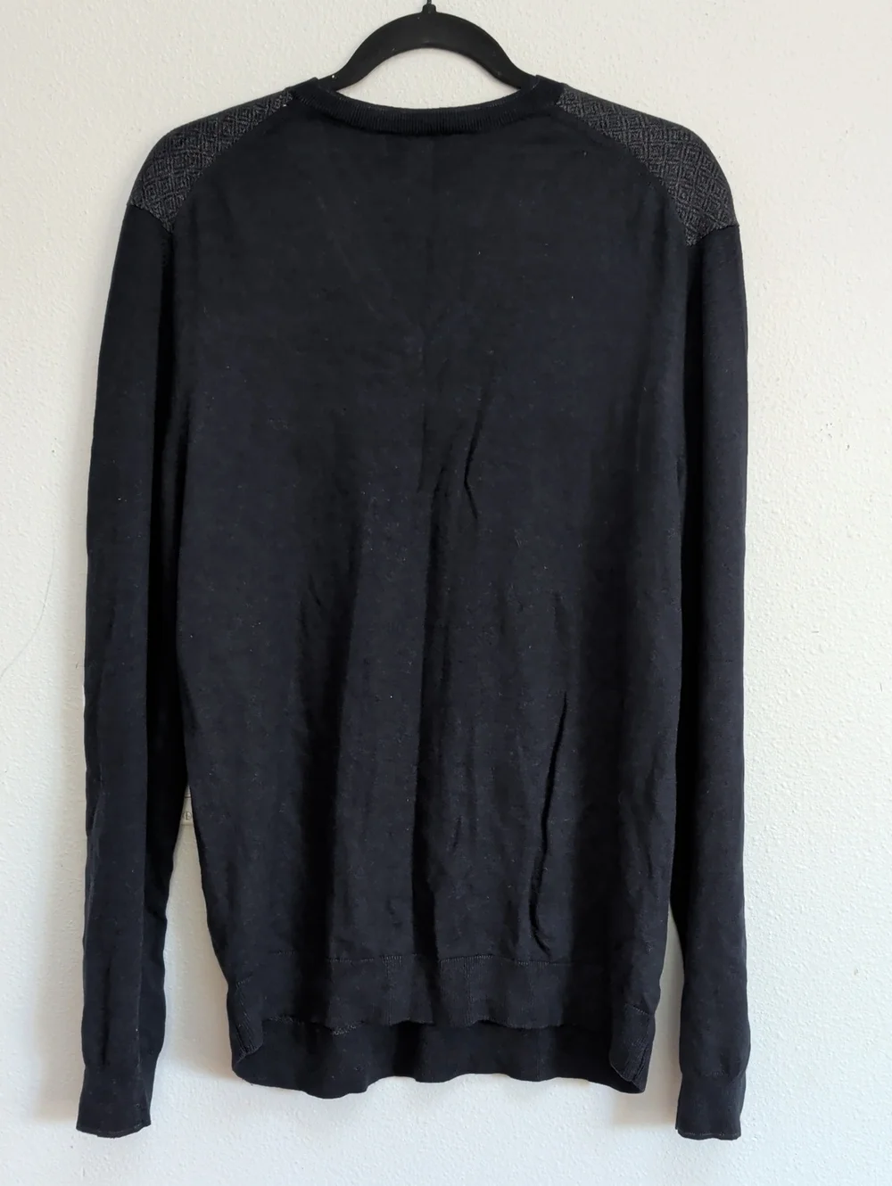Banana Republic Silk Wool Blend Diamond Patterned V Neck Sweater
